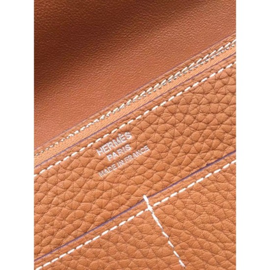 Replica Hermes Dogon Portafoglio In pelle marrone