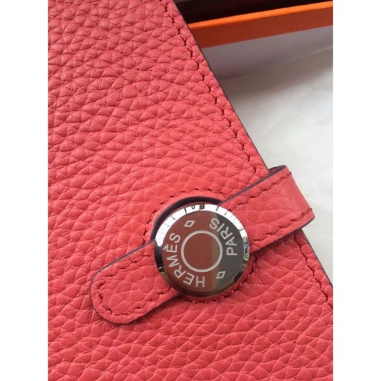 Replica Hermes Dogon Portafoglio in pelle rosa Jaipur