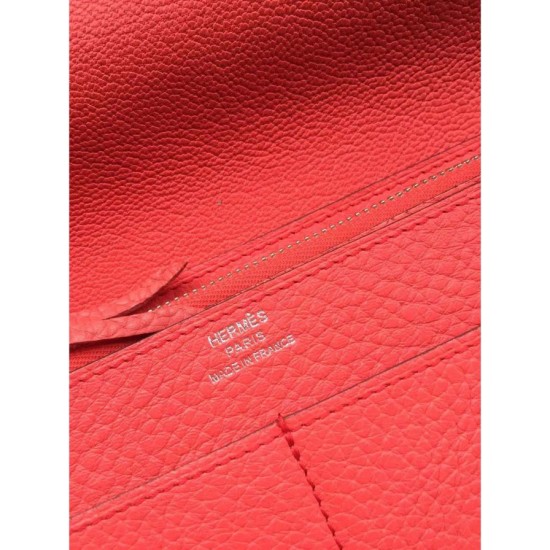 Replica Hermes Dogon Portafoglio in pelle rosa Jaipur