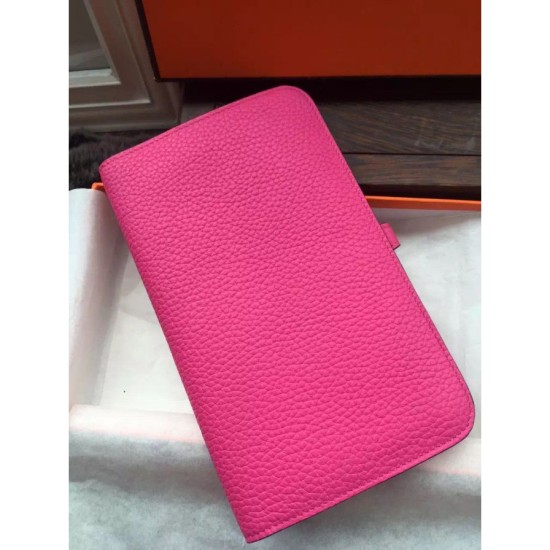 Replica Hermes Dogon Portafoglio in pelle Rose Tyrien