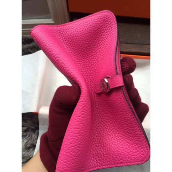Replica Hermes Dogon Portafoglio in pelle Rose Tyrien
