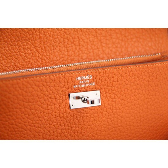 Replica Hermes Kelly Longue Portafoglio in pelle arancione Clemence Replica Hermes Kelly Longue Portafoglio in pelle arancione Clemence