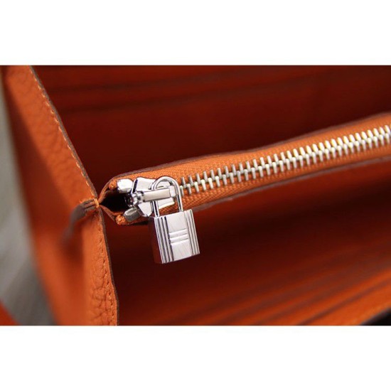 Replica Hermes Kelly Longue Portafoglio in pelle arancione Clemence Replica Hermes Kelly Longue Portafoglio in pelle arancione Clemence
