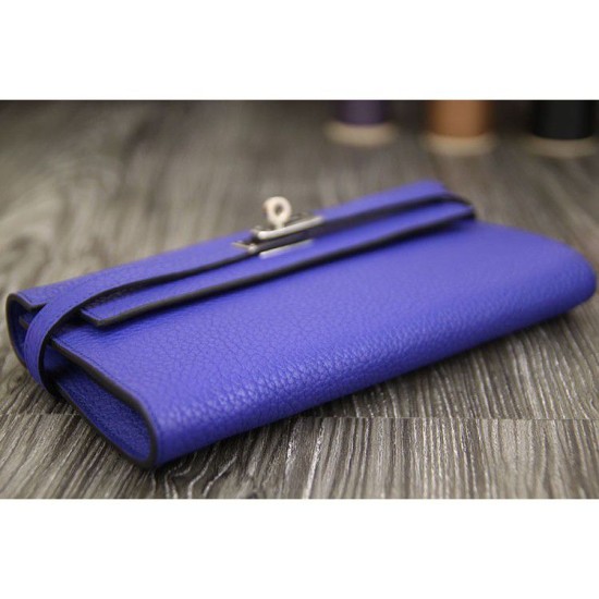 Replica Hermes Kelly Longue Portafoglio in pelle blu elettrico Clemence Replica Hermes Kelly Longue Portafoglio in pelle blu elettrico Clemence