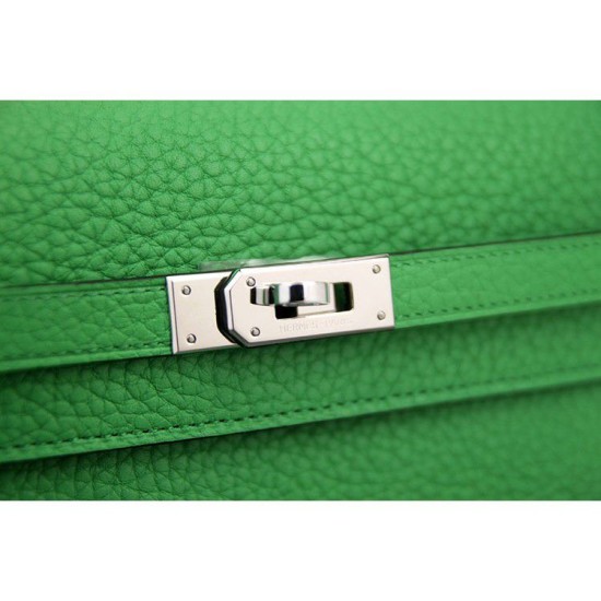 Replica Hermes Kelly Longue Portafoglio in pelle di bambù Clemence