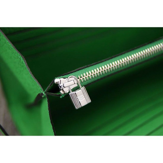 Replica Hermes Kelly Longue Portafoglio in pelle di bambù Clemence