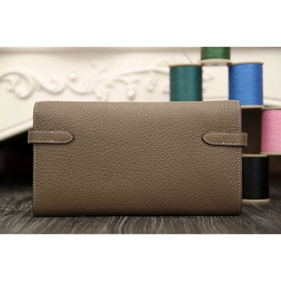 Replica Hermes Kelly Longue Portafoglio in pelle étoupe Clemence Replica Hermes Kelly Longue Portafoglio in pelle étoupe Clemence