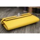 Replica Hermes Kelly Longue Portafoglio in pelle gialla Epsom