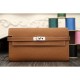 Replica Hermes Kelly Longue Portafoglio in pelle marrone Clemence