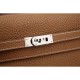 Replica Hermes Kelly Longue Portafoglio in pelle marrone Clemence