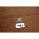 Replica Hermes Kelly Longue Portafoglio in pelle marrone Clemence