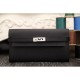 Replica Hermes Kelly Longue Portafoglio in pelle nera Epsom