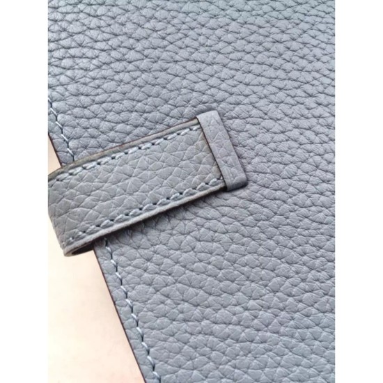 Replica Portafoglio Hermes Bearn in azzurro in pelle