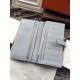 Replica Portafoglio Hermes Bearn in azzurro in pelle