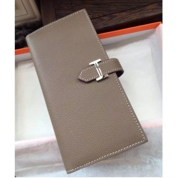 Replica Portafoglio Hermes Bearn in pelle Etain Epsom