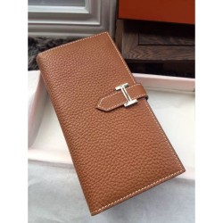 Replica Portafoglio Hermes Bearn Portafoglio In pelle marrone