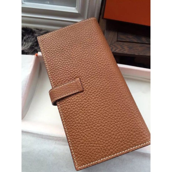 Replica Portafoglio Hermes Bearn Portafoglio In pelle marrone