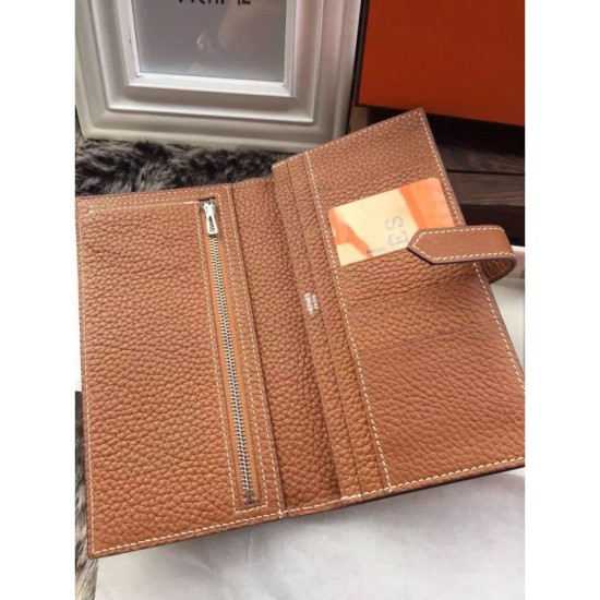 Replica Portafoglio Hermes Bearn Portafoglio In pelle marrone
