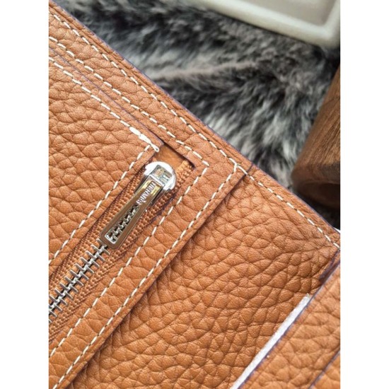 Replica Portafoglio Hermes Bearn Portafoglio In pelle marrone