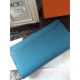 Replica Portafoglio Hermes Costanza a lungo in Jean pelle blu