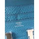Replica Portafoglio Hermes Costanza a lungo in Jean pelle blu