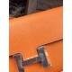 Replica Portafoglio Hermes Costanza a lungo in pelle arancione Epsom
