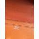 Replica Portafoglio Hermes Costanza a lungo in pelle arancione Epsom