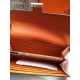 Replica Portafoglio Hermes Costanza a lungo in pelle arancione Epsom