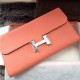 Replica Portafoglio Hermes Costanza a lungo in pelle Crevette