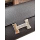 Replica Portafoglio Hermes Costanza a lungo in pelle nera Epsom