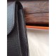 Replica Portafoglio Hermes Costanza a lungo in pelle nera Epsom