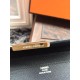 Replica Portafoglio Hermes Costanza a lungo in pelle nera Epsom