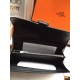 Replica Portafoglio Hermes Costanza a lungo in pelle nera Epsom
