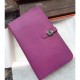 Replica Portafoglio Hermes Dogon  in pelle Cyclamen