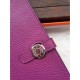 Replica Portafoglio Hermes Dogon  in pelle Cyclamen
