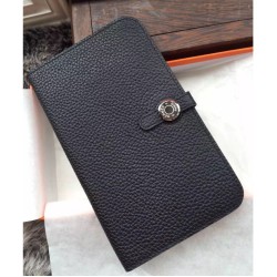 Replica Portafoglio Hermes Dogon in pelle nera