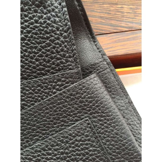 Replica Portafoglio Hermes Dogon in pelle nera Replica Portafoglio Hermes Dogon in pelle nera
