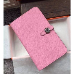 Replica Portafoglio Hermes Dogon in pelle rosa