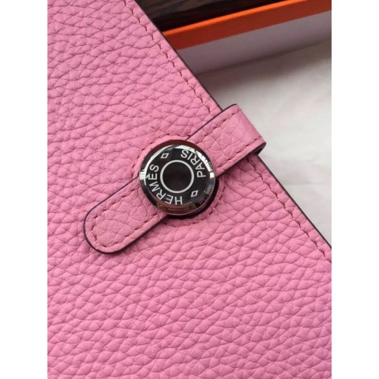 Replica Portafoglio Hermes Dogon in pelle rosa