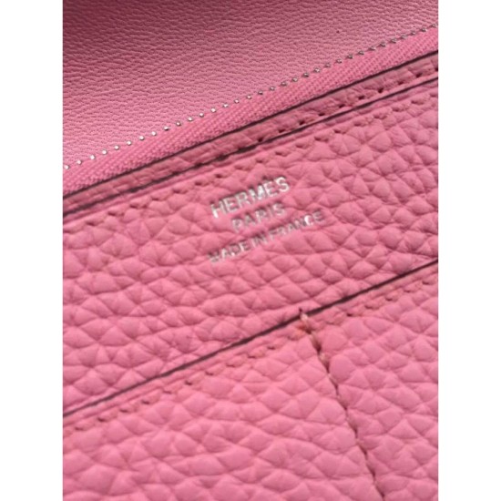 Replica Portafoglio Hermes Dogon in pelle rosa