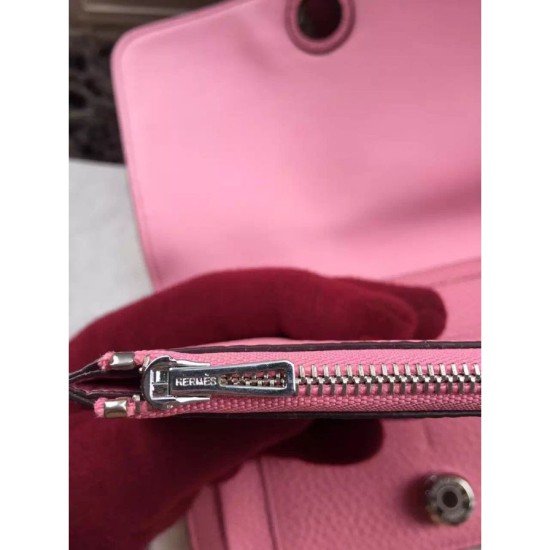 Replica Portafoglio Hermes Dogon in pelle rosa