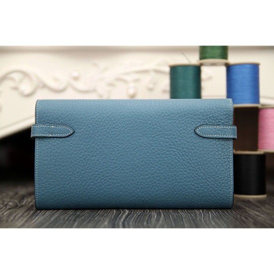 Replica Portafoglio Hermes Kelly Longue in pelle Jean Blu Clemence Replica Portafoglio Hermes Kelly Longue in pelle Jean Blu Clemence