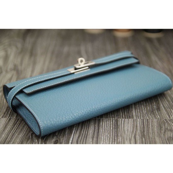 Replica Portafoglio Hermes Kelly Longue in pelle Jean Blu Clemence Replica Portafoglio Hermes Kelly Longue in pelle Jean Blu Clemence