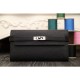Replica Portafoglio Hermes Kelly Longue in pelle nera Clemence