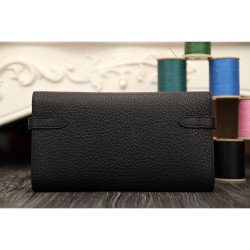 Replica Portafoglio Hermes Kelly Longue in pelle nera Clemence Replica Portafoglio Hermes Kelly Longue in pelle nera Clemence