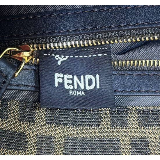 Replica Borsa Fendi Baguette Medium FF in tessuto jacquard con paillettes Marrone Replica Borsa Fendi Baguette Medium FF in tessuto jacquard con paillettes Marrone