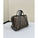 Replica Borsa media Fendi Boston 365 Jacquard FF in tessuto 8BL152 Nera