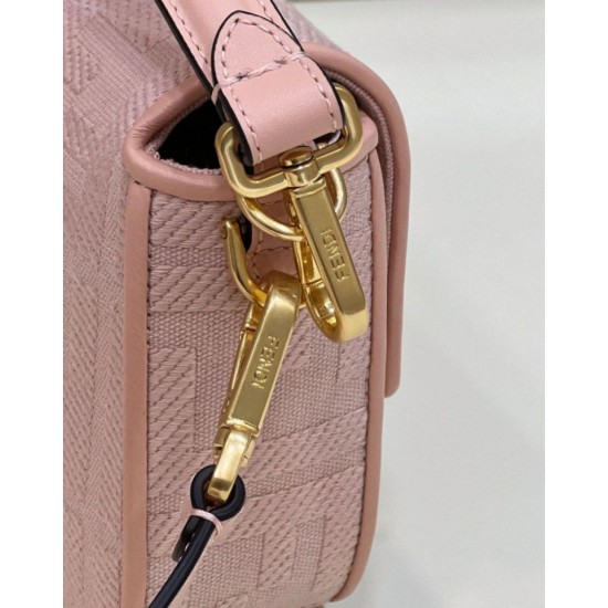 Replica Borsa in tela Fendi Baguette media FF 8BR600 Rosa