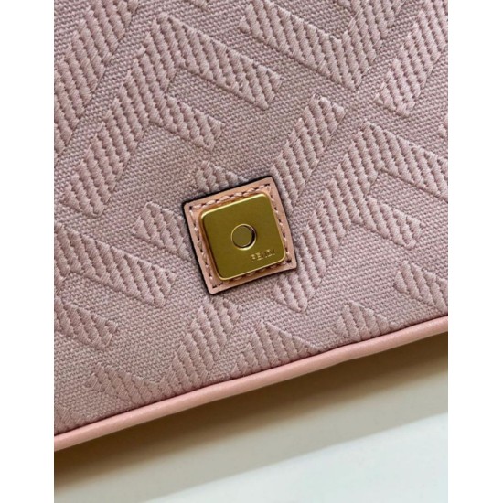 Replica Borsa in tela Fendi Baguette media FF 8BR600 Rosa