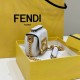 Replica Borsa mini Fendi Nano Baguette FF in tela Bianca